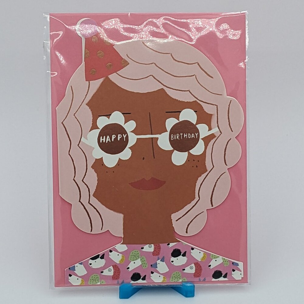 Anthropologie Cute Girlie Cutout Blank Birthday Card